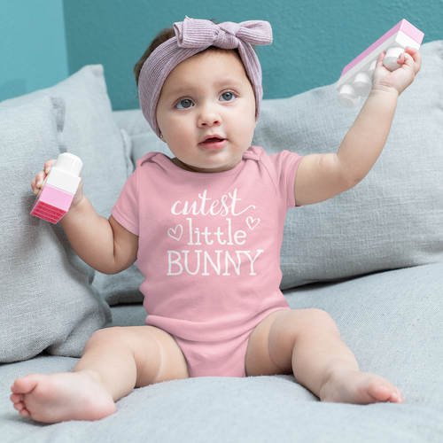 'Cutest Little Bunny' Easter Short Sleeve Bodysuit