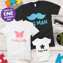 Family Matching T-shirts 'Man, Lady...'