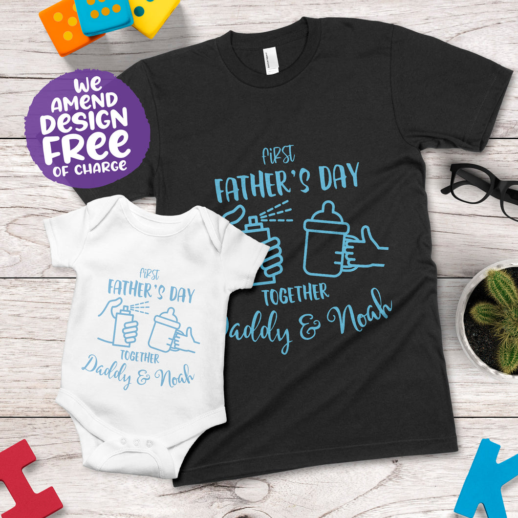 Our First Father s Day Together Matching Design Apparel Wrapit