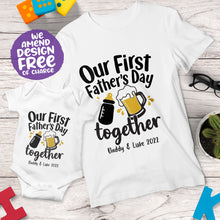 Our First Father's Day Together Matching Design Apparel (Bottle & Pint)