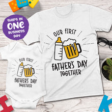 Our First Father's Day Together Matching Design Apparel (Bottle & Pint-2)