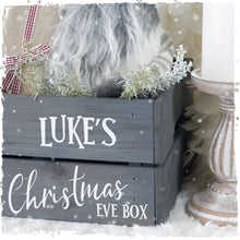 Personalised Christmas Eve Box with Furry Wood Decoration