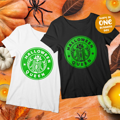 Queen of Halloween Theme T-shirts