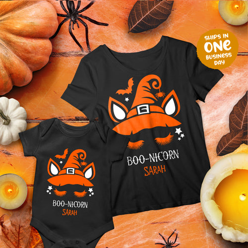 Boo-Nicorn Halloween Theme Family Matching T-shirts