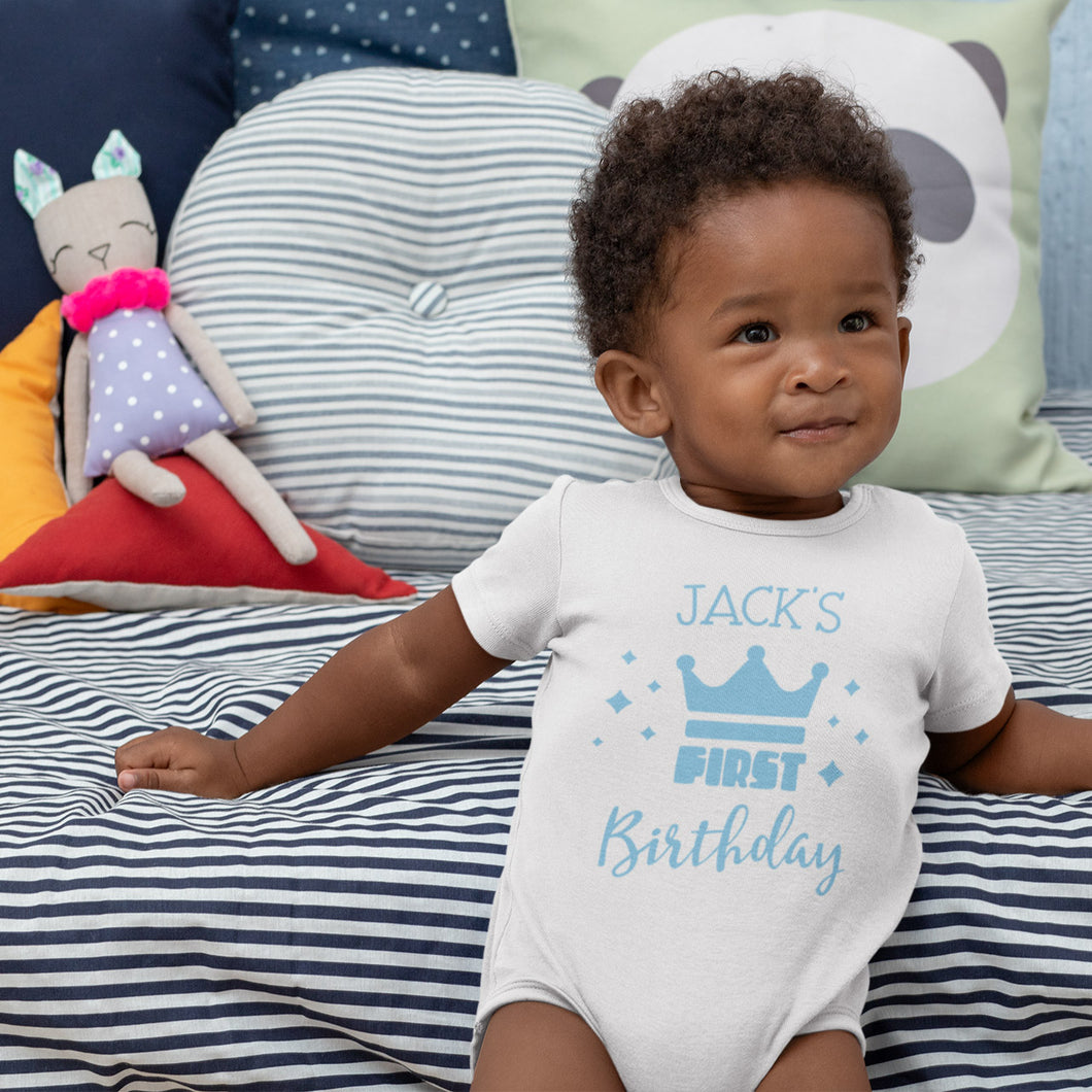 Personalised first store birthday outfit boy