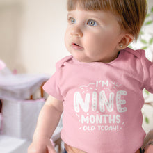 Month Birthday Celebration Short Sleeve Bodysuits in Confetti Style