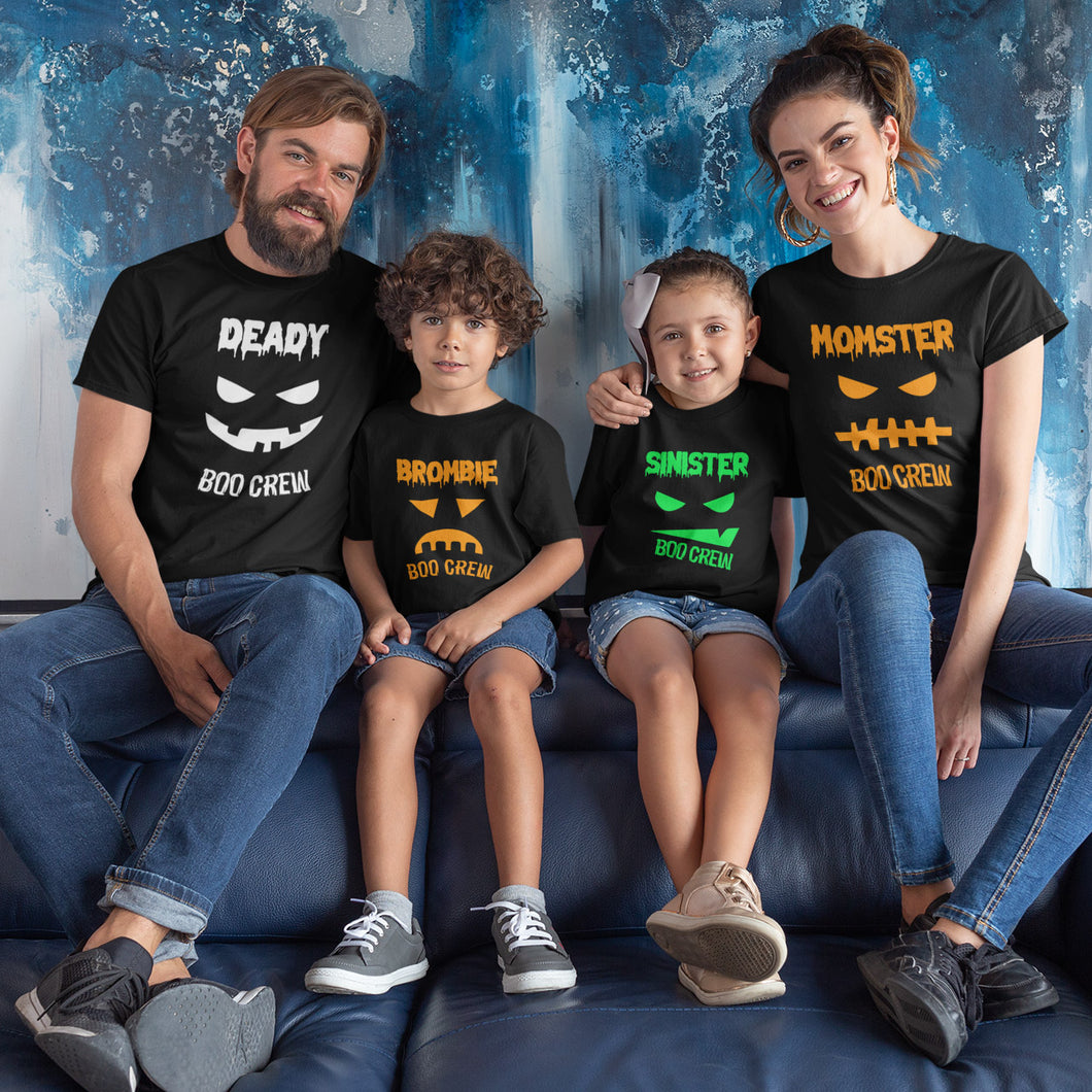 Boo Crew Halloween Theme Family Matching T-shirts