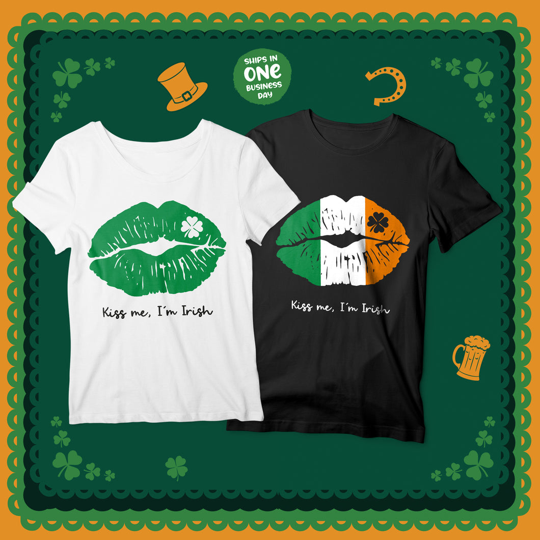 Kiss Me, I'm Irish Kissing Lips St. Patrick's Day T-shirts