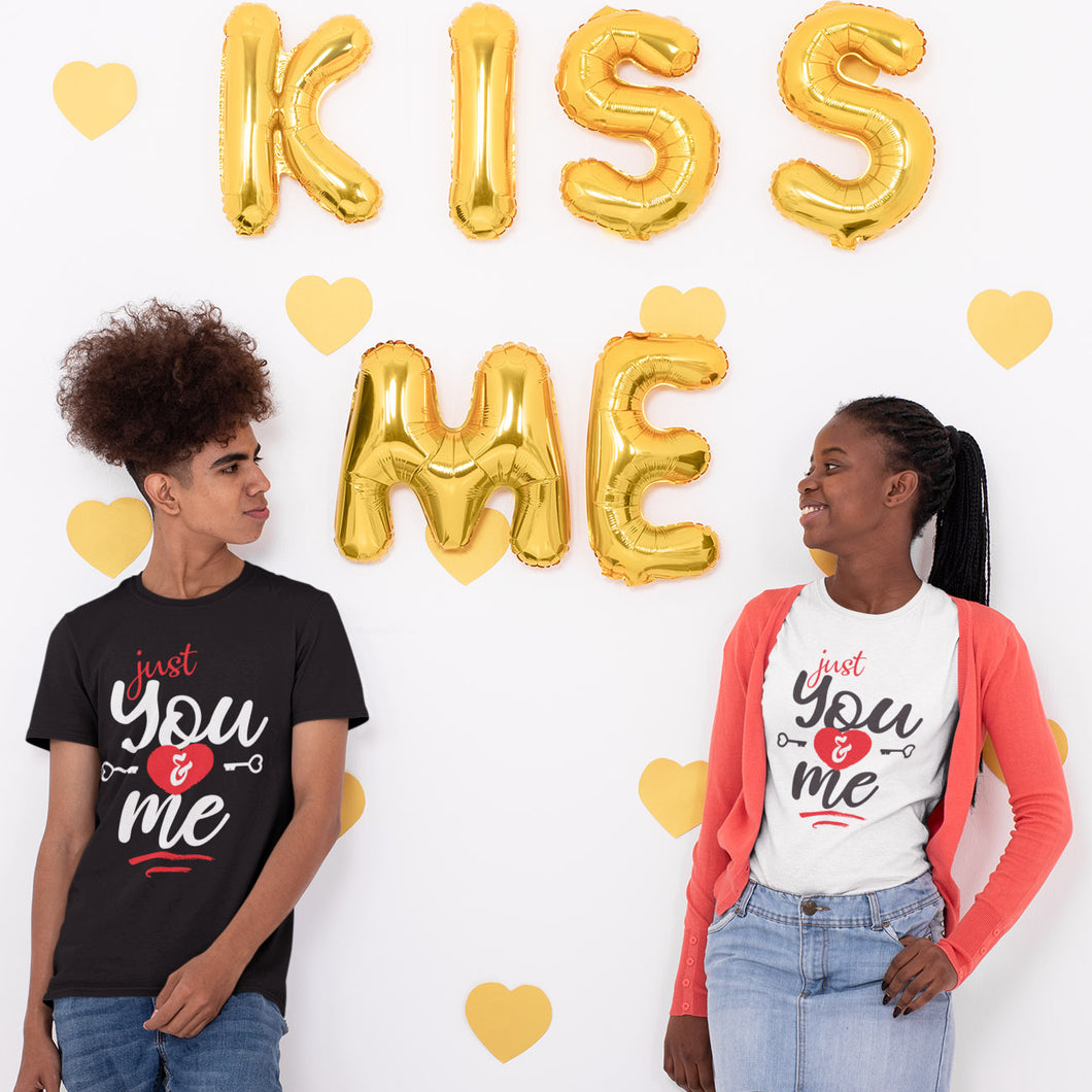 Just You and Me Valentine's Day Matching Couple T-shirts, Romantic Valentine's Day Gift Ideas