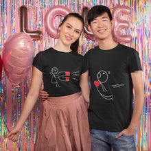 Love Magnet Matching Design Couple T-shirts, Romantic Valentine's Day Gift Ideas