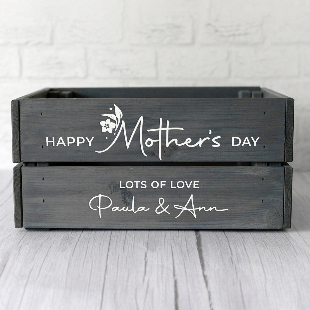 Personalised Wooden Crate for Mother's Day