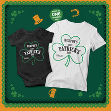 Personalised St. Patrick's Day Family T-shirts and Onesies, Shamrock Theme Tees for Paddy's Day