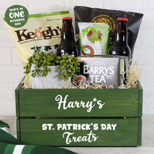 Personalised Wooden Patrick's Day Treats Crate