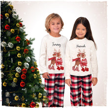Two Red Nose Reindeers Personalised Christmas Pyjamas | Matching Family Pyjama Sets with Red-nosed Reindeer design