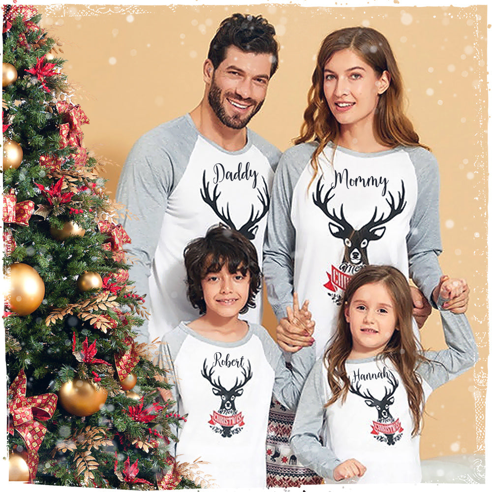 Personalised Christmas Pyjamas | Matching Family Pyjama Sets with Blac ...