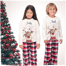 Personalised Christmas Pyjamas | Matching Family Pyjama Sets with Red-nosed Reindeer design