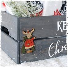 Personalised Christmas Eve Box with Red Wood Decoration