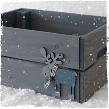 Christmas Eve Box with Reindeer Wood Decoration