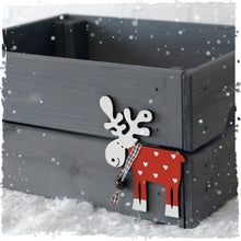 Christmas Eve Box with Reindeer Wood Decoration