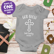 'God Bless' Christening / Baptism Personalised Celebration Onesie