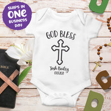 'God Bless' Christening / Baptism Personalised Celebration Onesie