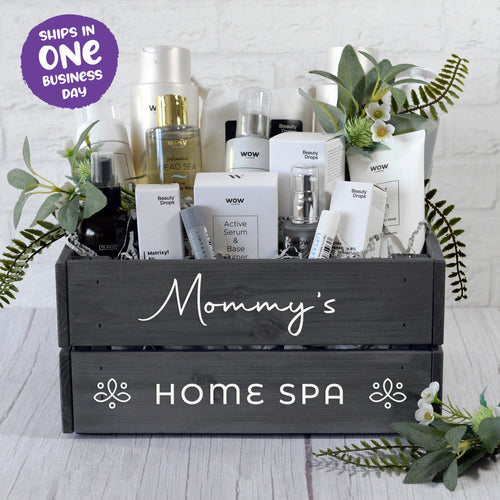 Personalised Wooden Home SPA Crate – perfect gift for Mother's Day, Birthday, Anniversary
