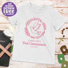 Personalised Wreath & Dove First Holy Communion T-shirt