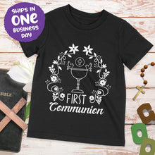 Communion Celebration T-shirt – Wreath Design Personalised Communion Present