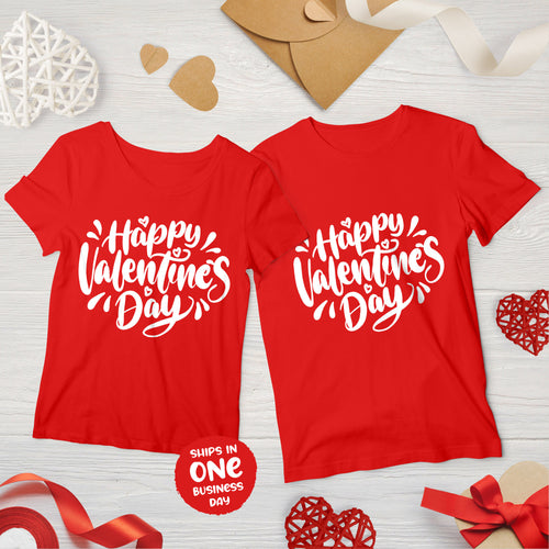 Happy Valentine's Day Couple Matching T-shirts, Romantic Valentine's Day Gift Ideas