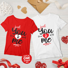 'Just You and Me' matching T-shirts for Valentine's Day
