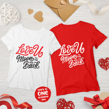 'Love U to the Moon and Back' matching T-shirts for Valentine's Day