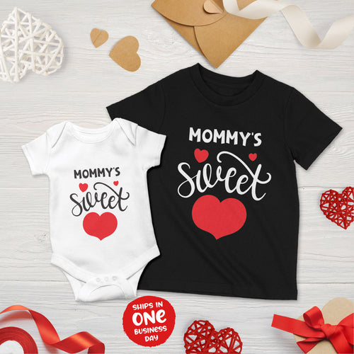 'Mummy's and Daddy's Sweetheart' Children T-shirts and Onesies for Valentine's Day