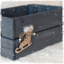 Personalised Christmas Eve Box with Furry Wood Decoration