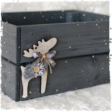 Personalised Christmas Eve Box with Furry Wood Decoration