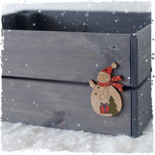 Personalised Christmas Eve Box with Red Wood Decoration