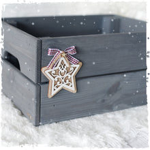 Personalised Christmas Eve Box with Oak Wood Decoration