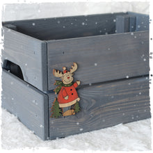Personalised Christmas Eve Box with Red Wood Decoration