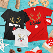 Christmas Reindeer Personalised Family Matching T-shirts