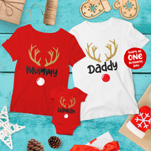 Christmas Reindeer Personalised Family Matching T-shirts