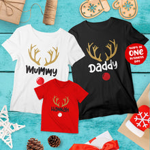 Christmas Reindeer Personalised Family Matching T-shirts