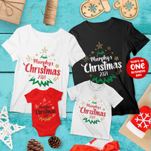 Family Name Personalised Christmas Family Matching T-shirts