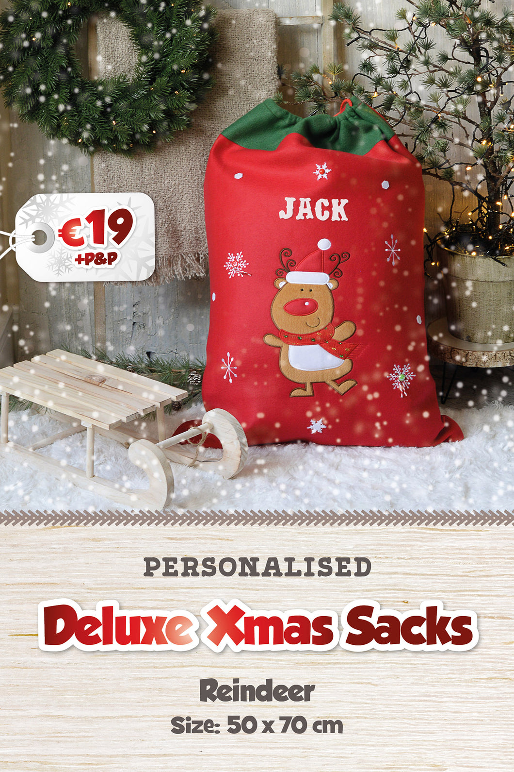 Personalised present sack cheap