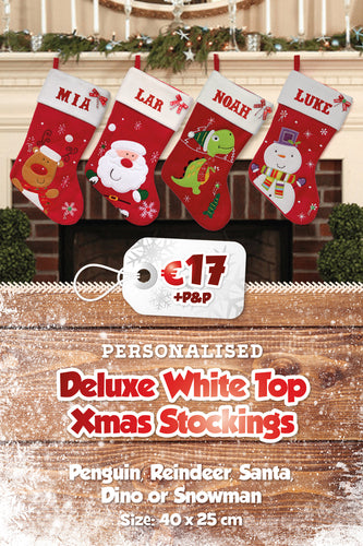 Deluxe White Top Personalised Stockings