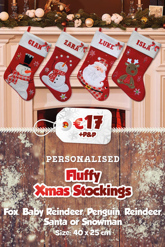 Fluffy Personalised Christmas Stockings