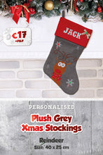 Plush Grey Personalised Christmas Stockings