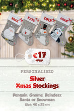 Silver Personalised Christmas Stockings