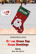 Deluxe Green Top Personalised Christmas Stockings