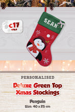 Deluxe Green Top Personalised Christmas Stockings