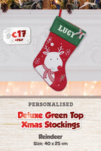 Deluxe Green Top Personalised Christmas Stockings