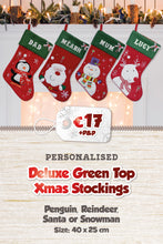 Deluxe Green Top Personalised Christmas Stockings